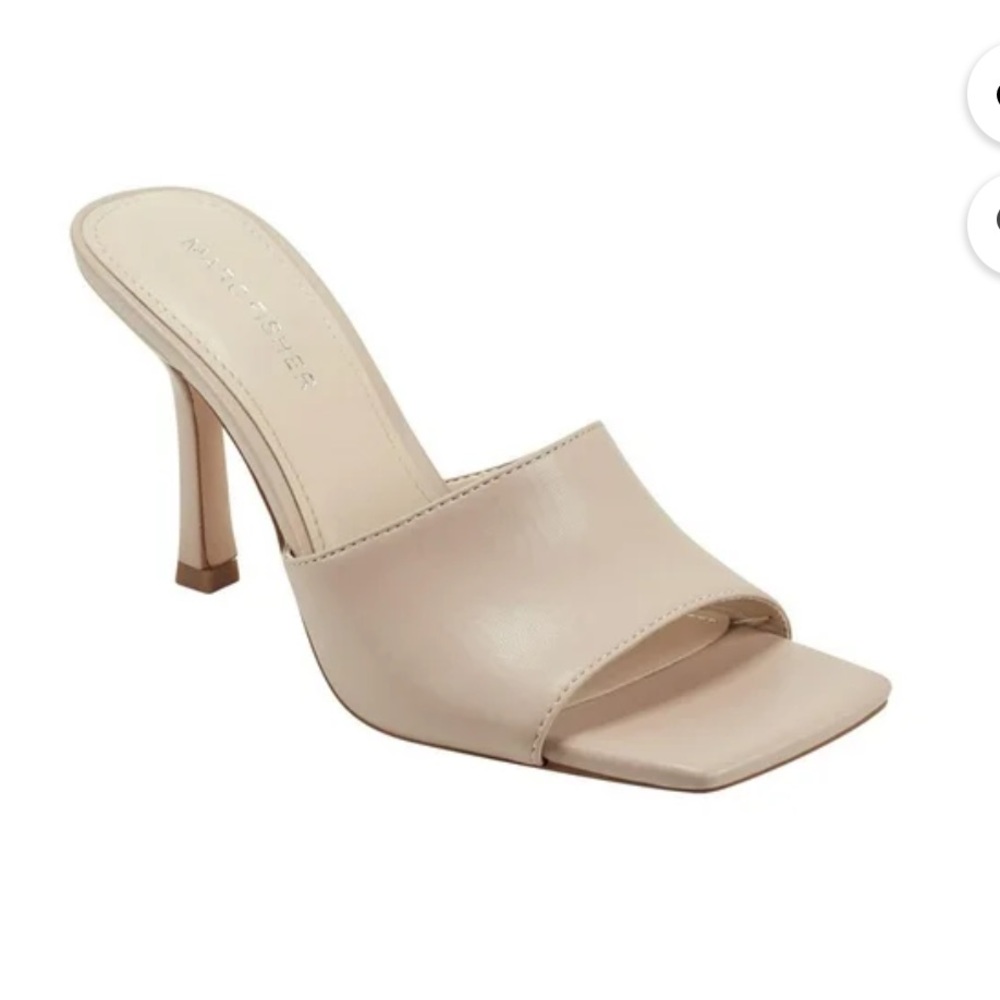 Marc Fisher Danria Light Natural Square Toe Mule Heels SZ 6.5, box included
